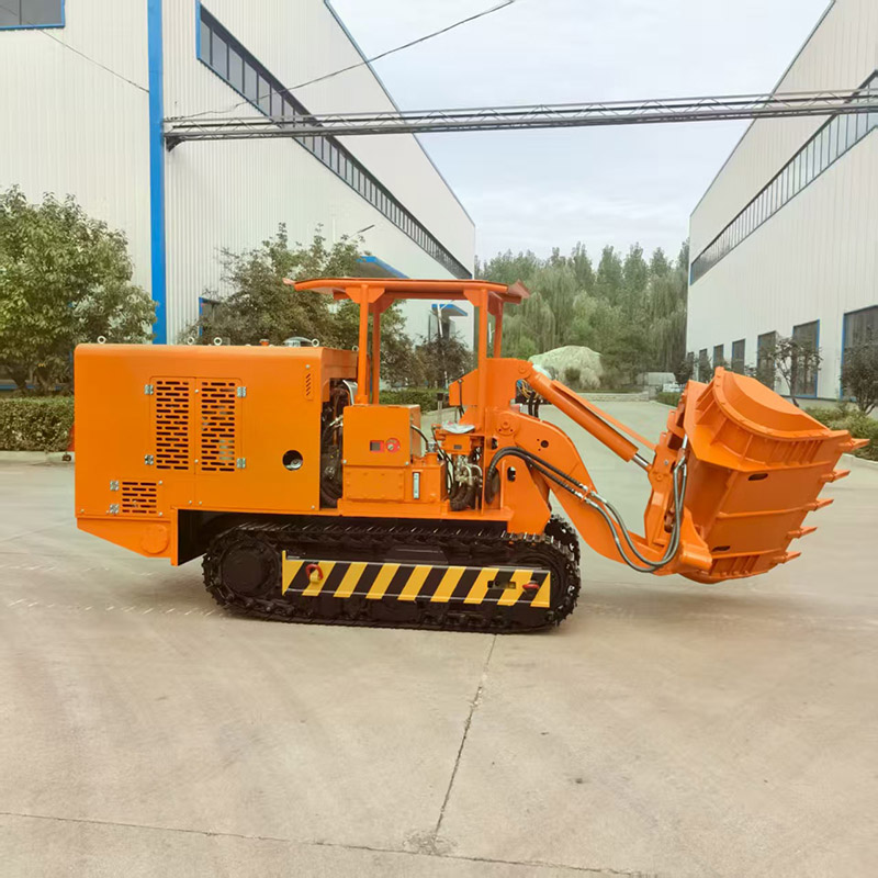 Chargeuse de roches à déchargement latéral de tunnel