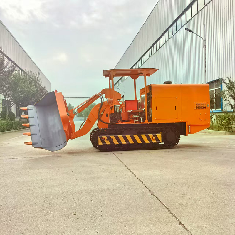 Chargeuse de roches à déchargement latéral de tunnel