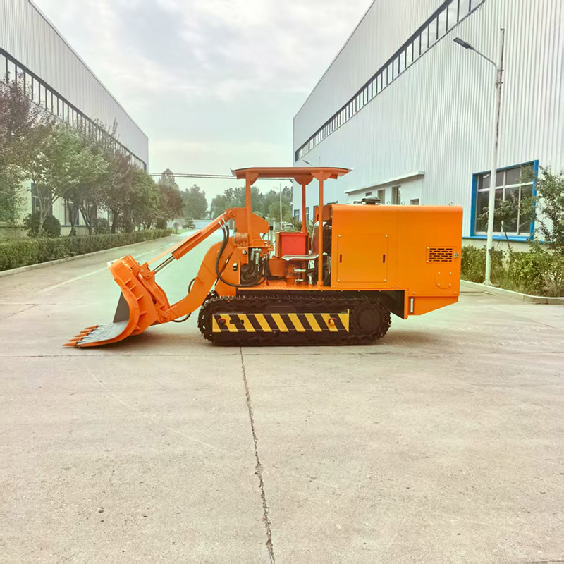 Chargeuse de roches à déchargement latéral de tunnel