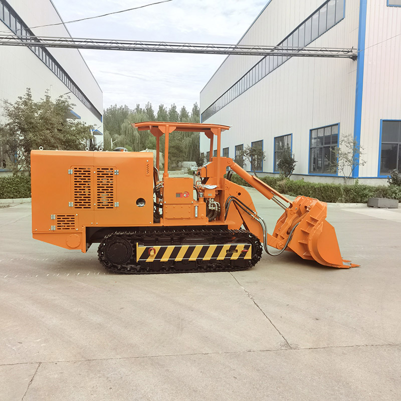 Chargeuse de roches à déchargement latéral de tunnel