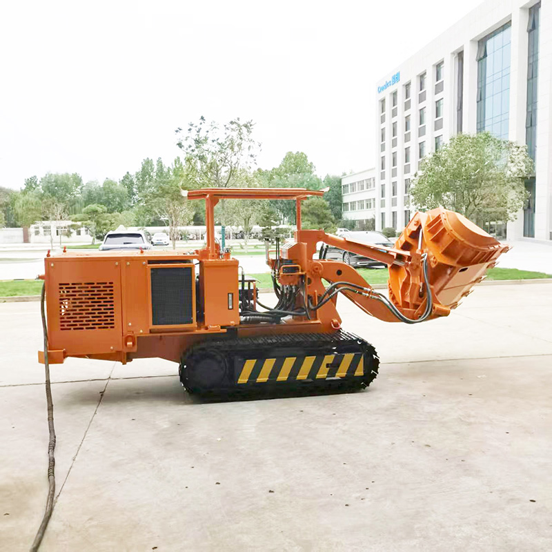 Cargador de rocas de descarga lateral con control remoto