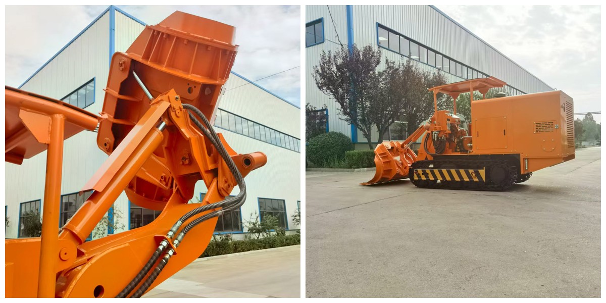 Máy xúc đá dỡ hàng bên mỏ đá.jpg