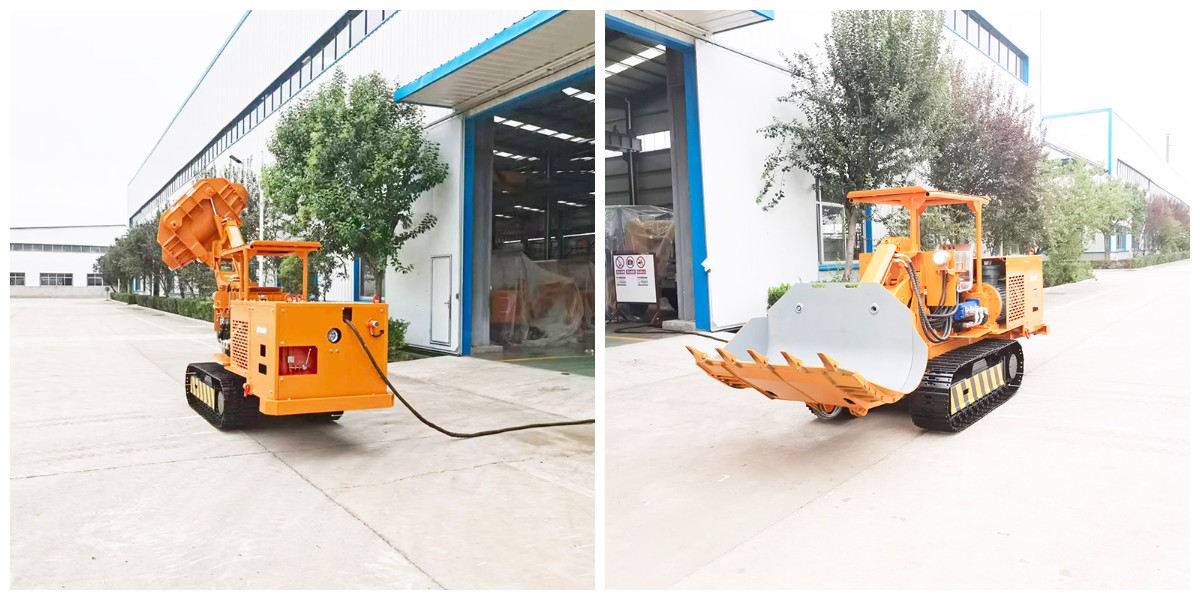 Grande chargeuse à roches à déversement latéral