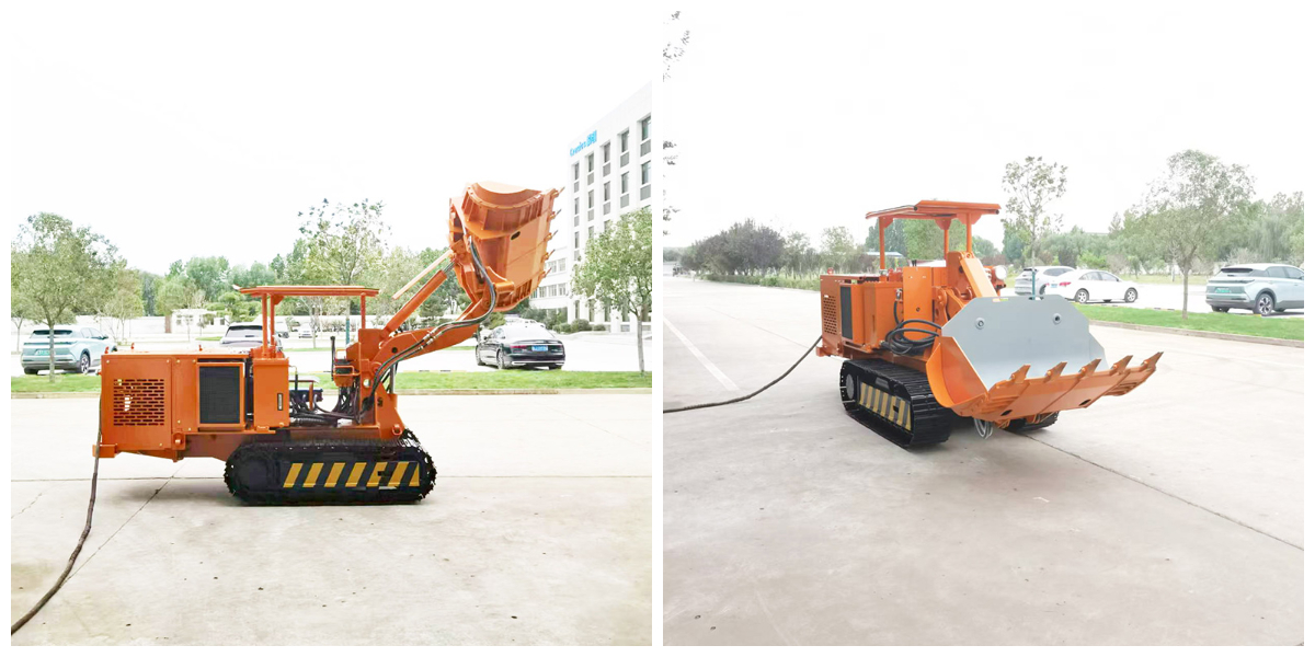 Cargadora de rocas con volquete lateral sobre orugas.jpg Cargadora de rocas con volquete lateral sobre orugas.jpg